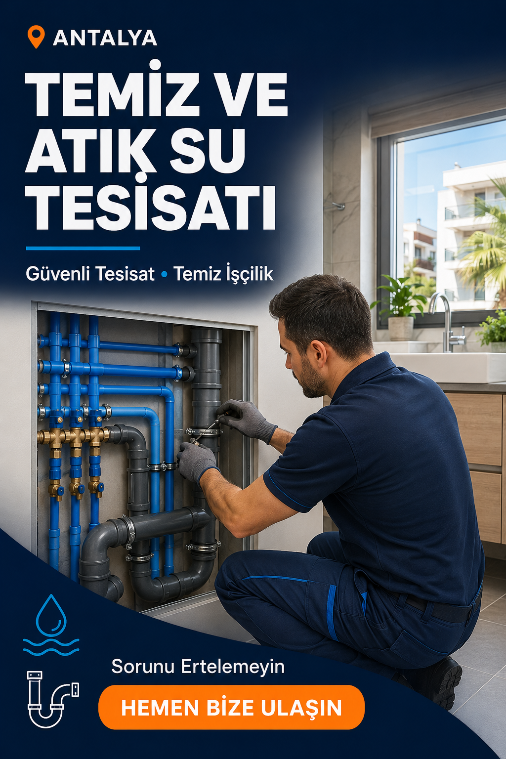 Antalya Temiz ve Atık Su Tesisatı İşleri Hizmeti | Antalya Tadilat ve 